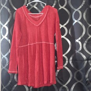 Medium red v neck sweater/dress